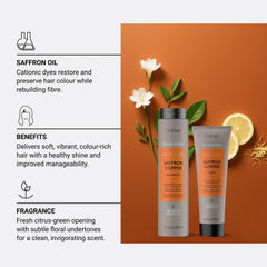 Lakmé Teknia Refresh Saffron Copper packaging emphasizes eco-friendly branding.