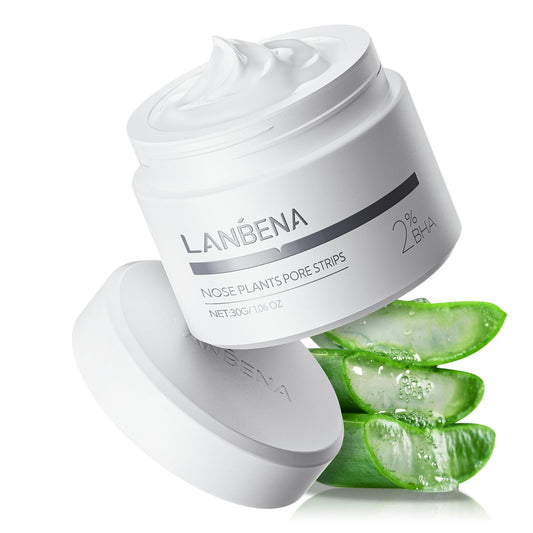 LANBENA Blackhead Remover nose mask front view with ready-to-use strips for quick routines