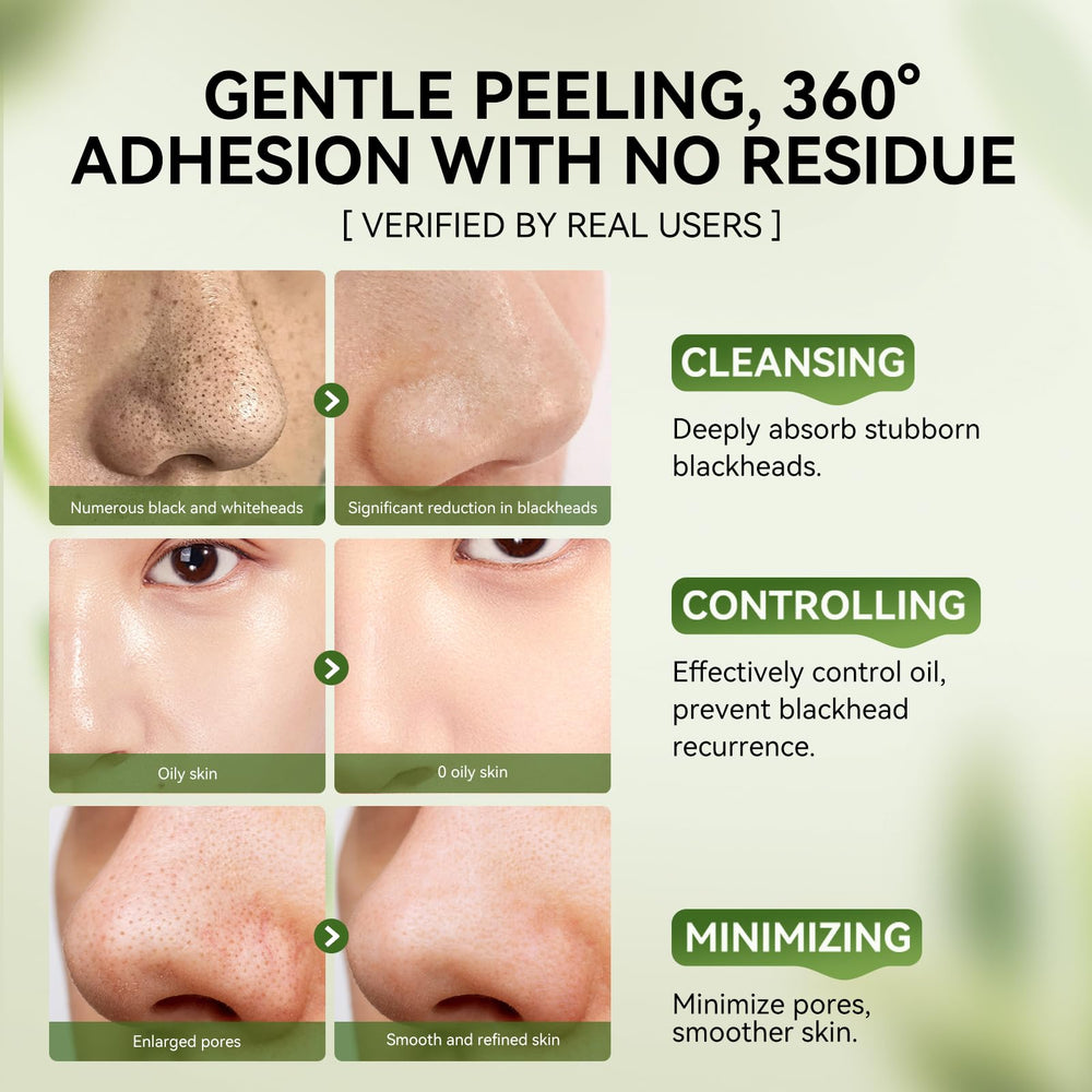 LANBENA pore strips application step demonstrating cleansing action.