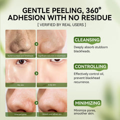 LANBENA pore strips application step demonstrating cleansing action.