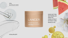 Lancer Body Nourish Cream applied to arm showing moisturized feel.