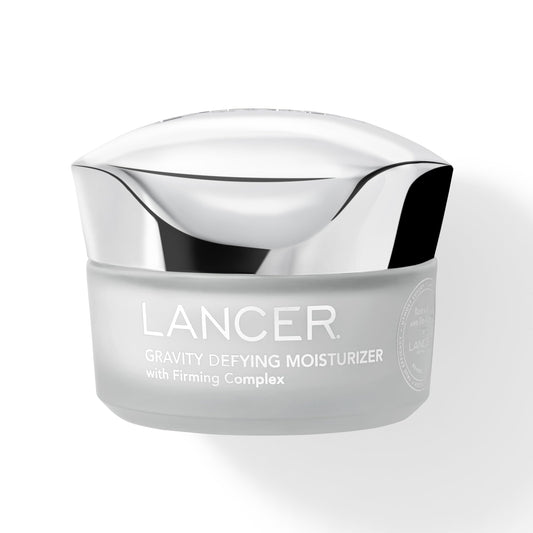 Lancer Gravity Defying Moisturizer bottle cap close-up showing premium packaging and hydrating feel