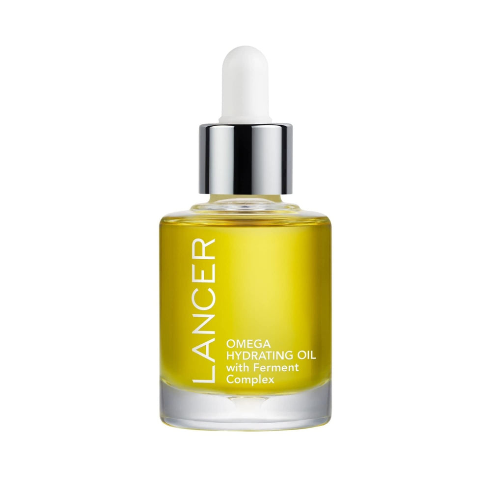 Lancer Omega Hydrating Oil bottle front delivers radiant, nourished skin.