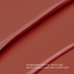 Lancôme L'Absolu Rouge Drama Matte 221 application swatch shows precise, smooth color control.