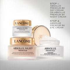 Morning skincare routine with Lancôme Absolue BX Day Cream after cleansing.