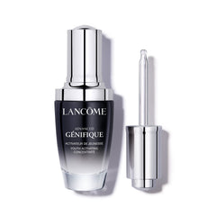 Lancôme Advanced Génifique bottle close-up highlighting hydration and glow.