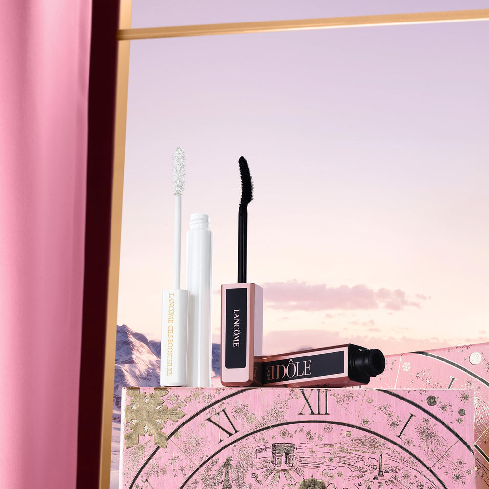 Lancôme Cils Booster XL micro-fiber primer highlights vitamin-enriched formula.