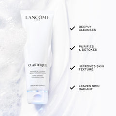 Lancôme Clarifique after-use soft skin looks refreshed.