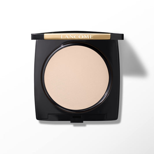 Lancôme Dual Finish porcelain delicate cool compact with natural matte finish on skin