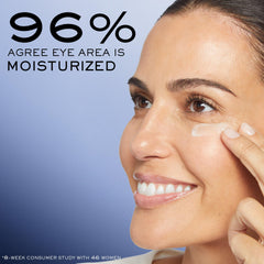 Lancôme Génifique Eye Cream swirl on skin demonstrates smoothing of fine lines