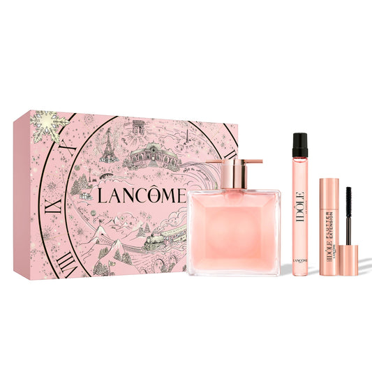 Lancôme Idôle traveler gift set front view, ideal for travel and gifting.