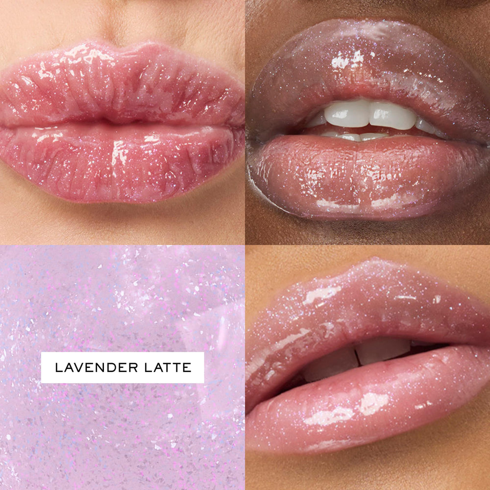Lancome Juicy Tubes on lips delivering radiant shine and juicy feel.