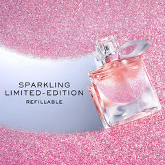 Lancôme La Vie Est Belle Collector bottle close-up highlighting iris and vanilla notes.