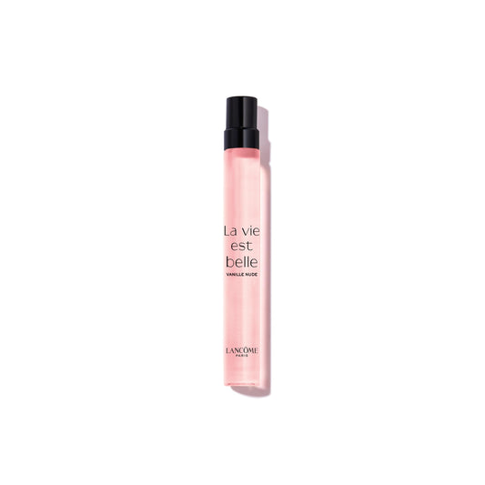 Lancôme La Vie Est Belle Vanille Nude bottle close-up for daily floral gourmand wear.