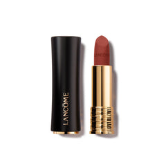 Lancôme L’Absolu Rouge Drama Matte lipstick bullet defines precise, bold color on lips.