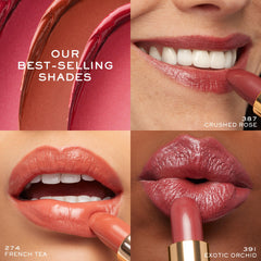 Lancôme L'Absolu Rouge textured lipstick close-up under soft lighting