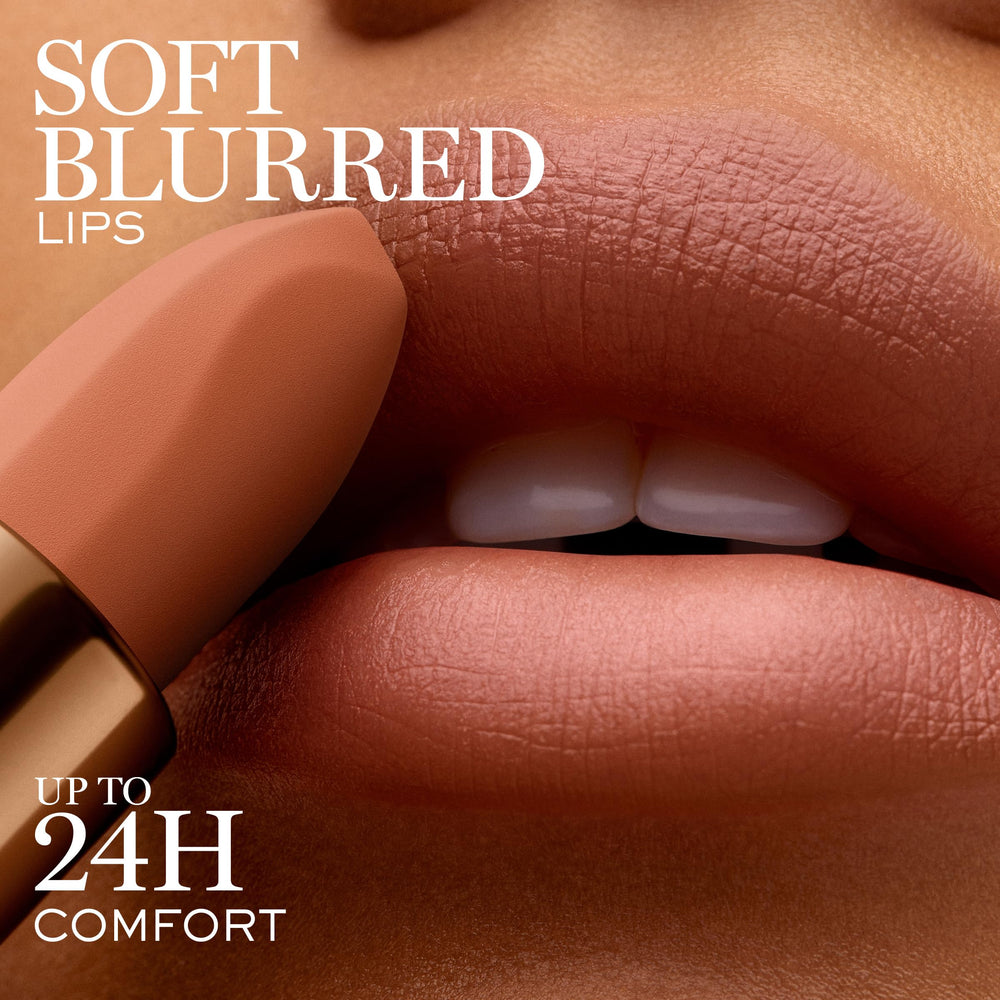 Lancôme Intimatte texture with ceramides and rose extracts for hydration.