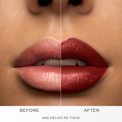 Lancôme L'Absolu Rouge soft lips look under flattering lighting.
