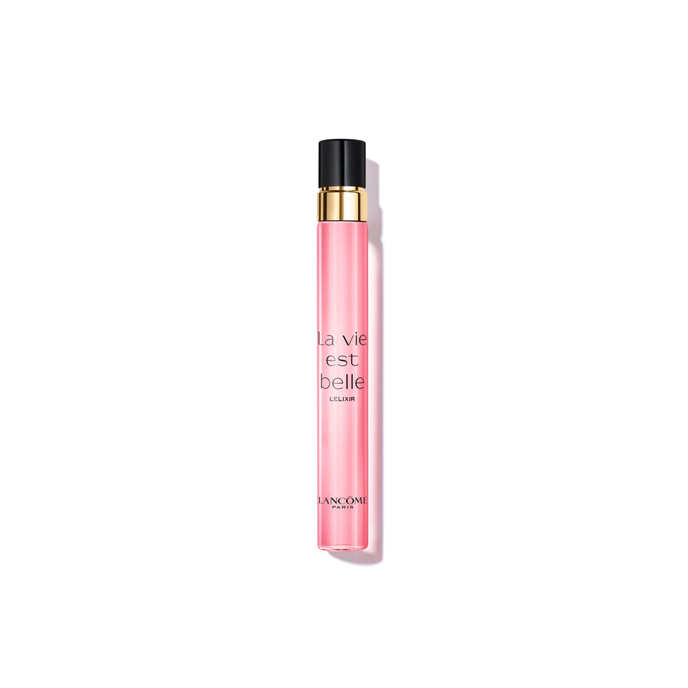 Lancôme La Vie Est Belle L'Elixir bottle front exudes elegant, lasting fragrance presence.