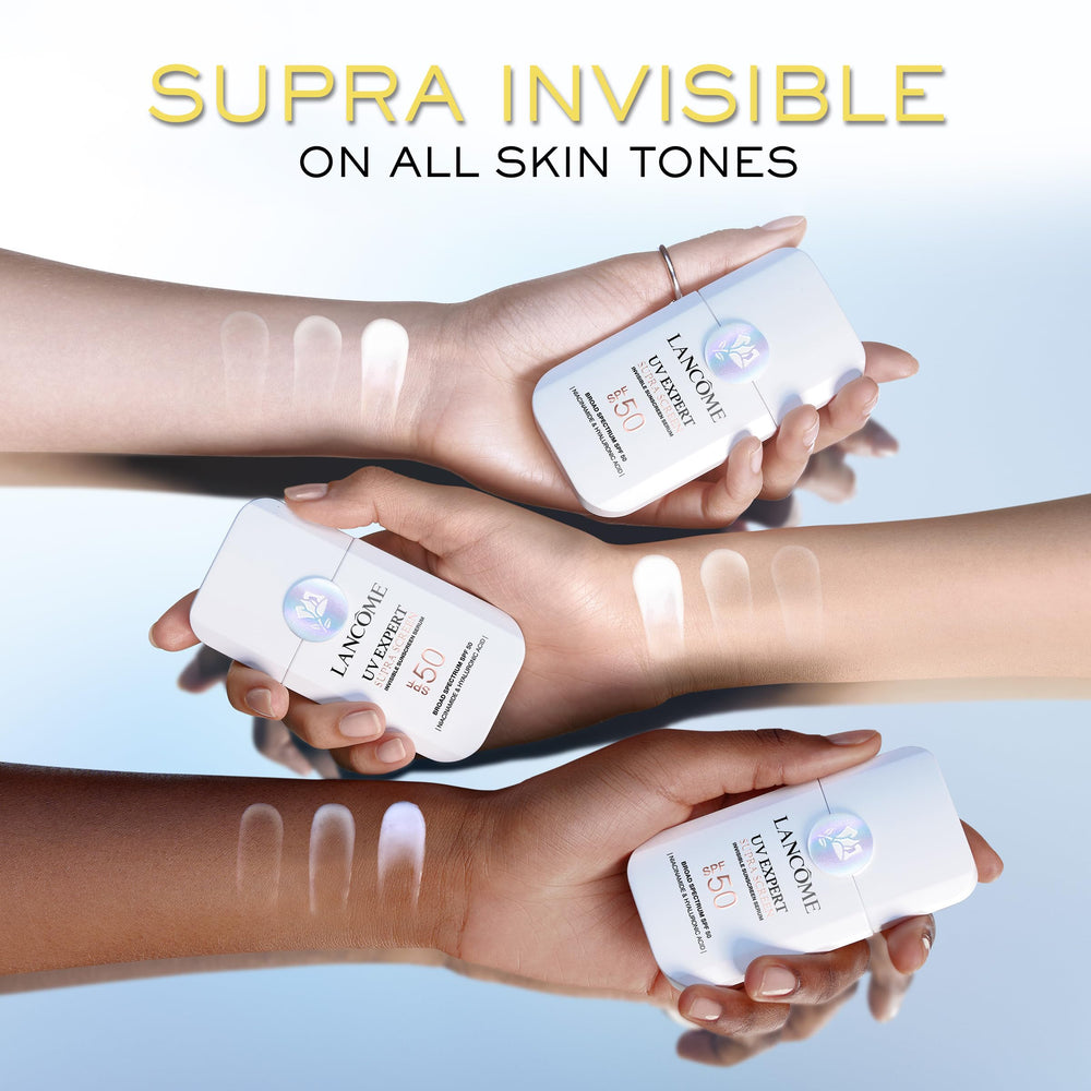 Lancôme Supra Screen on-skin glow demonstrating radiant finish.
