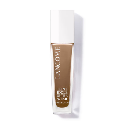 Lancôme Teint Idole Long Wear bottle glowing with hydrating formula for all-day radiance.