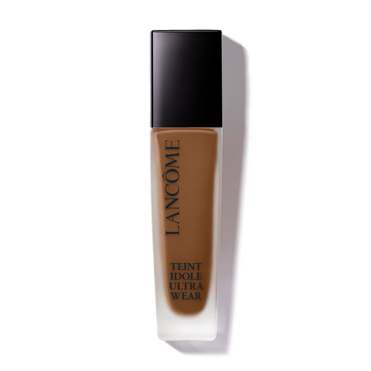 Lancôme Teint Idole Ultra Wear 520W bottle pump shows deep warm golden shade.