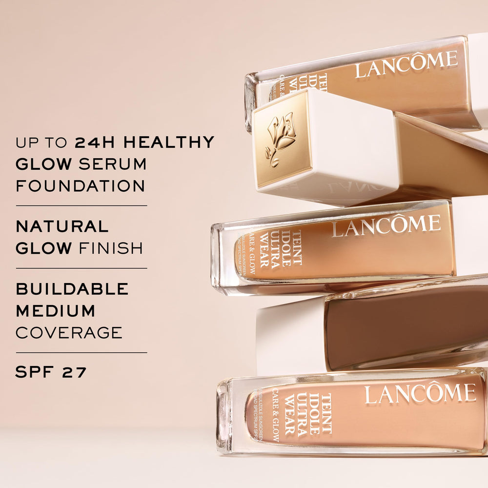 Lancôme Teint Idole swatches on skin show buildable coverage