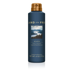 Land of the Free Acadia bottle front view for an ocean-inspired daily scent