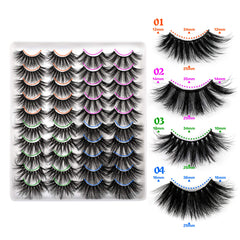 Lanflower 25mm lashes, style C close-up with multi-layered thickness