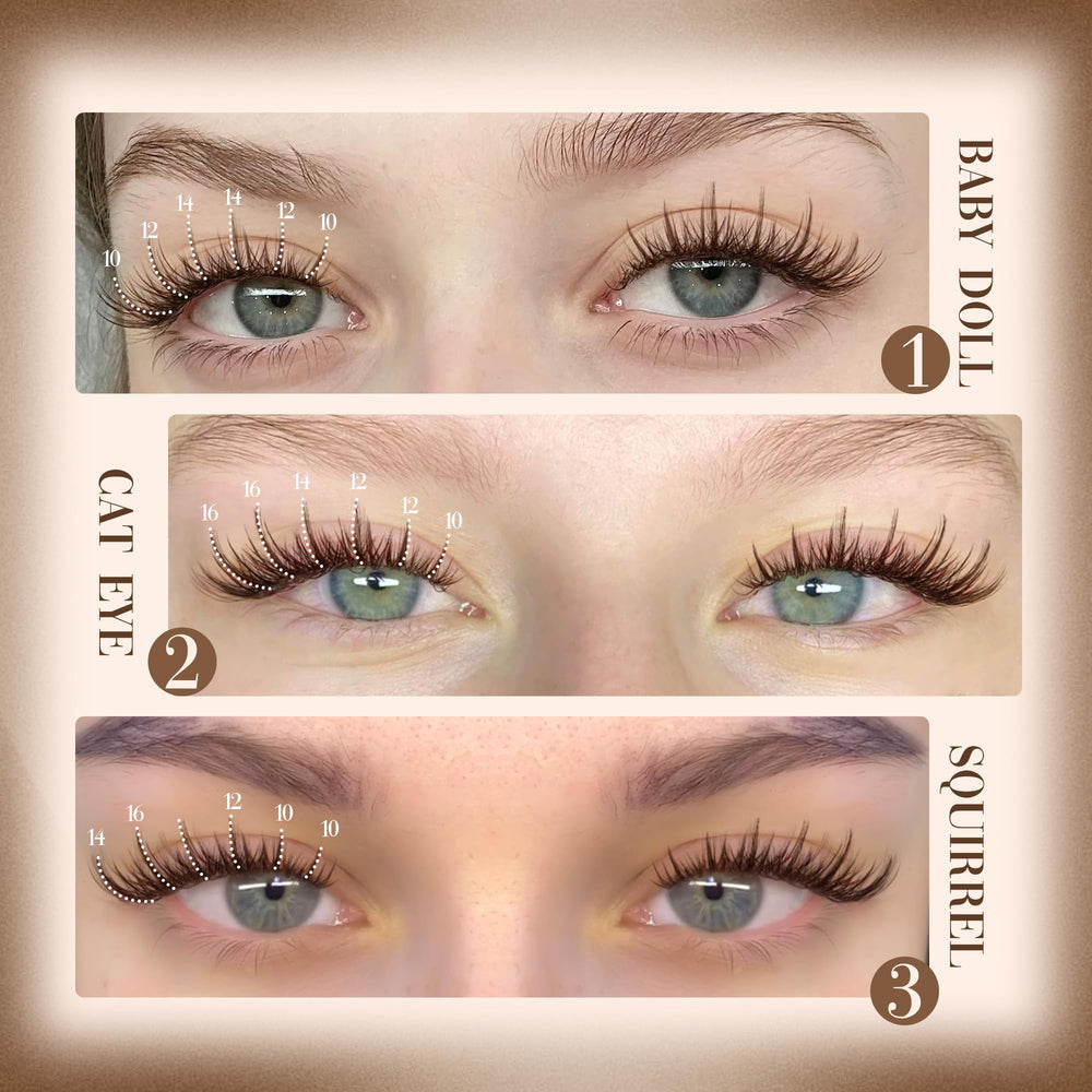 Lanflower brown lash clusters with spikes for dimension and movement