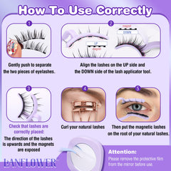 Lanflower natural-look magnetic lashes blend with real lashes