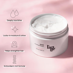 L'ANGE HAIR Rehab Hydrating Masque scoop shows lightweight conditioning in action.