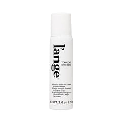 L’ange Top Coat Shine Spray bottle on vanity delivering instant gloss