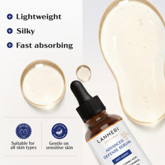 Lanmeri amber bottle indicates oxidation resistance and long-lasting potency.