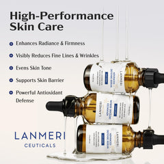 Lanmeri Ceuticals bottle pump top-view demonstrates precise dosing.