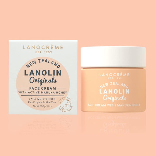 Lanocreme New Zealand lanolin face cream jar in 3-pack for daily hydration