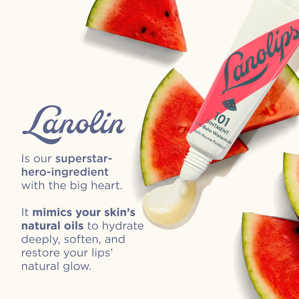 Lanolips 101 Ointment Watermelon cuticles use provides gentle moisture.