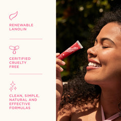 Lanolips Jellybalm packaging with cruelty-free label communicates ethical lip care.
