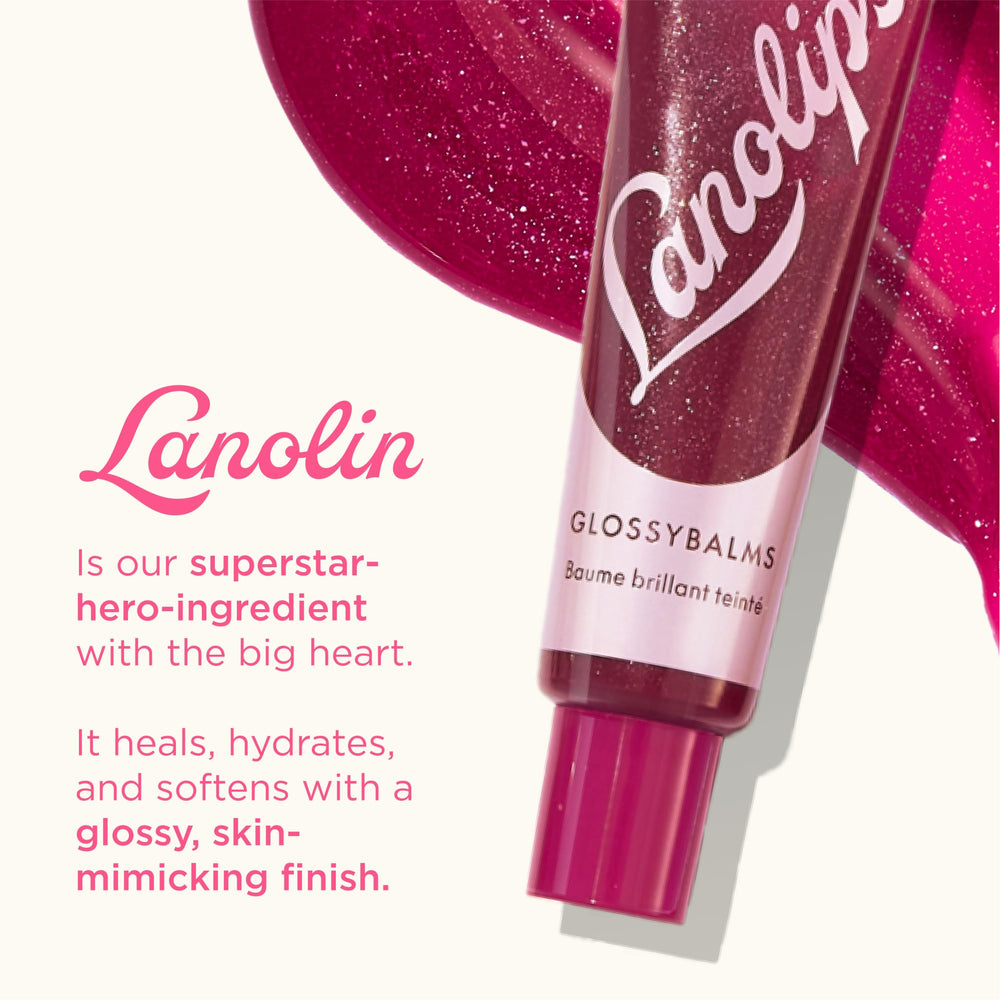 Lanolips Glossybalm layering-use shows how to boost moisture when layered.