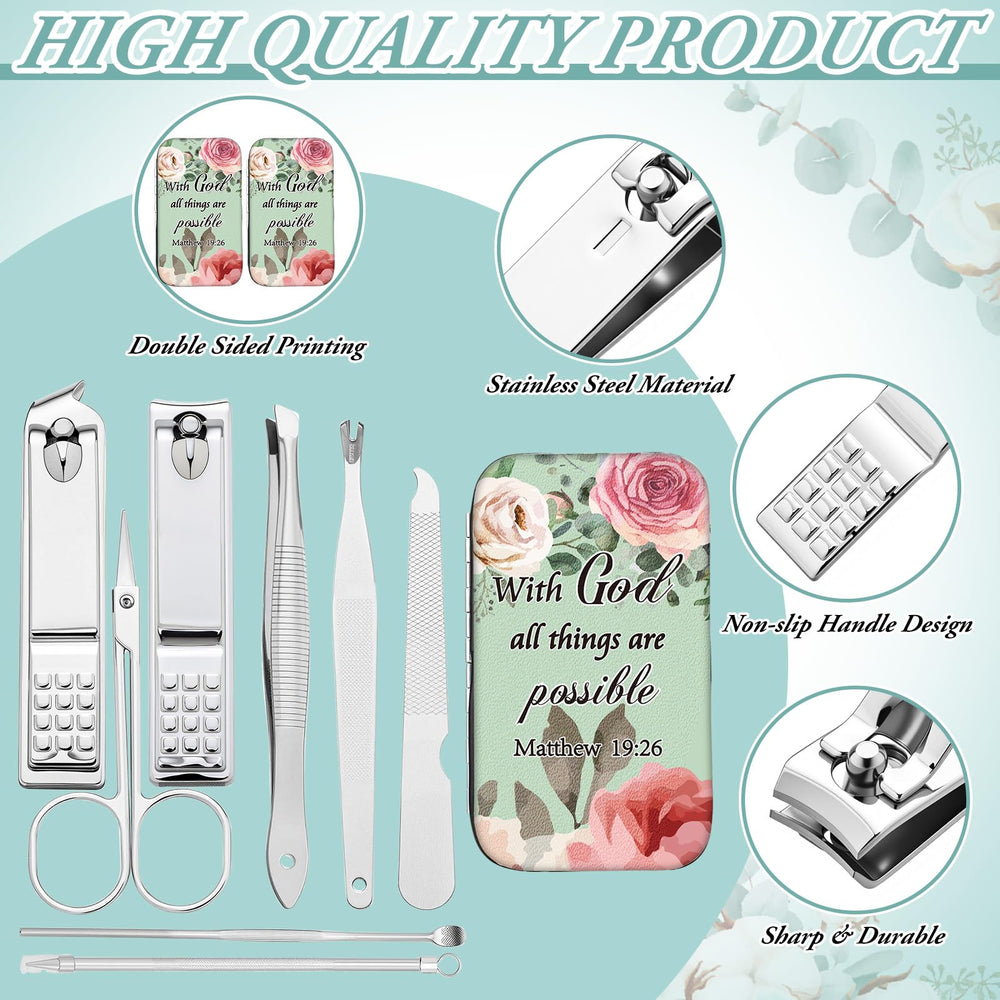 Lanties Christian stainless tweezers with floral scripture details for clean tweezing.