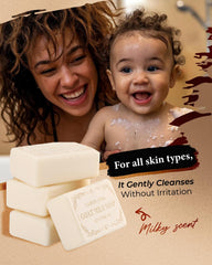 Larosanna goat milk soap aloe vera detail showing soothing ingredients