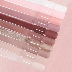 Larvall Beautpal jelly nude color swatches demonstrating buildable, translucent coverage.