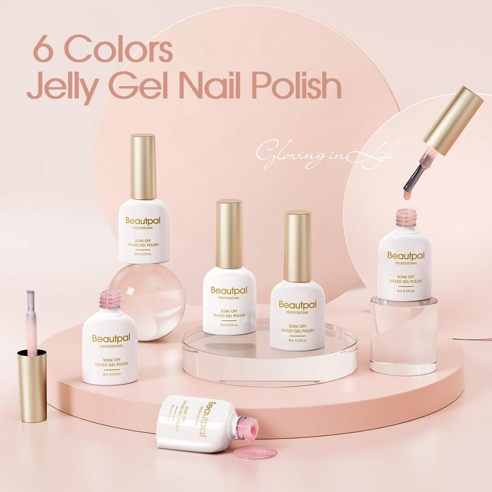 Larvall Beautpal nude gel polish set unboxing packaging highlighting gift-ready presentation.