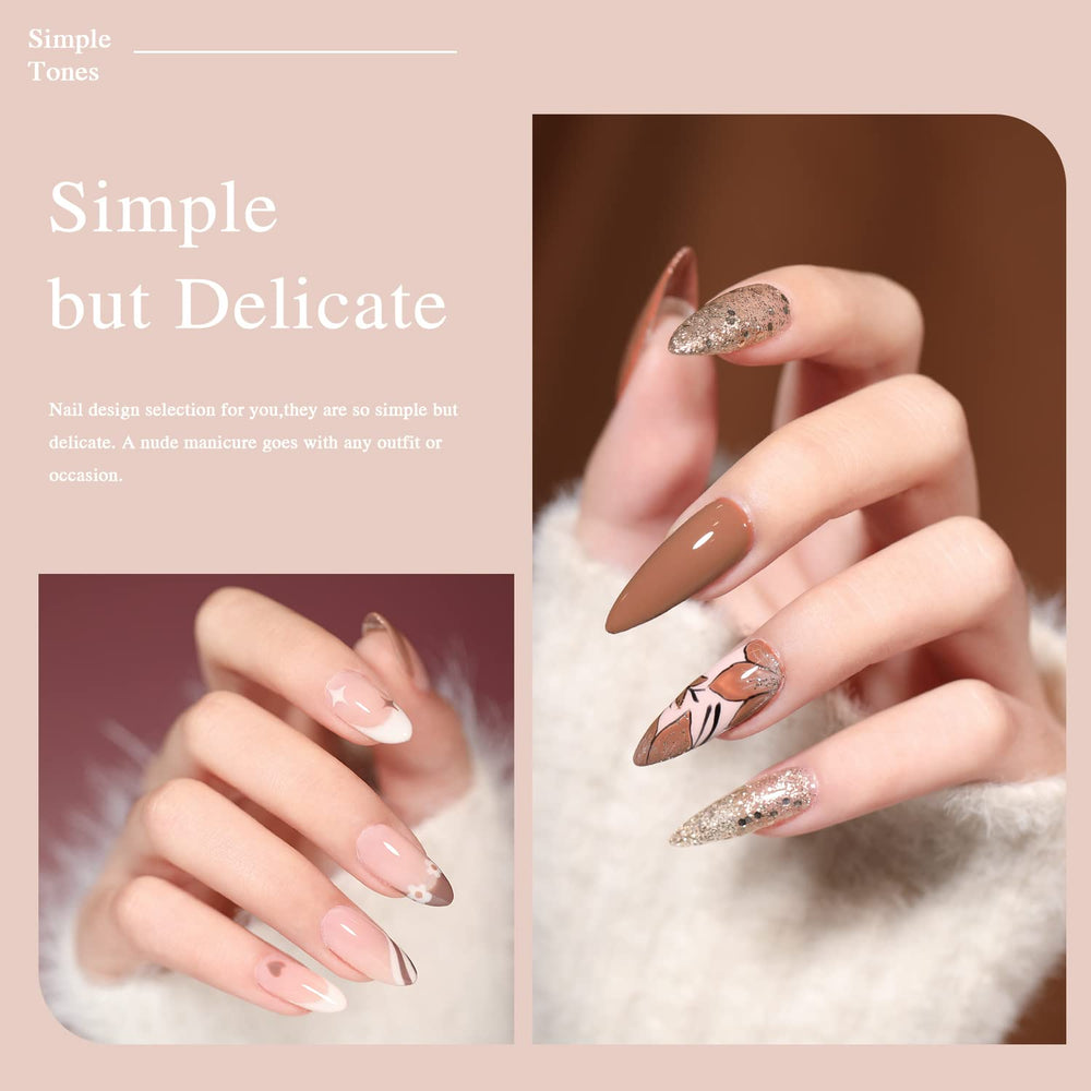 Larvall Beautpal nude grey gel polish on fingers showing smooth finish