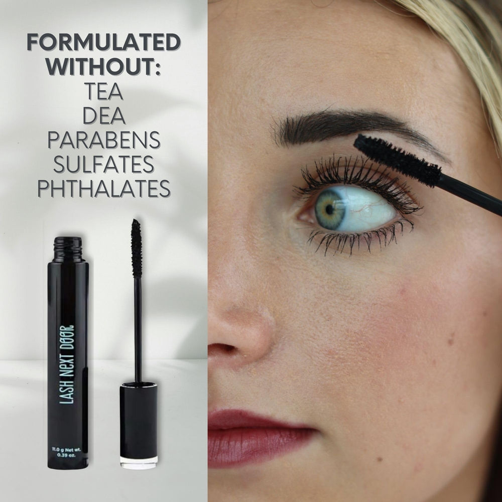 Lash Next Door mascara displays smudge-proof effect for all-day wear without transfer.