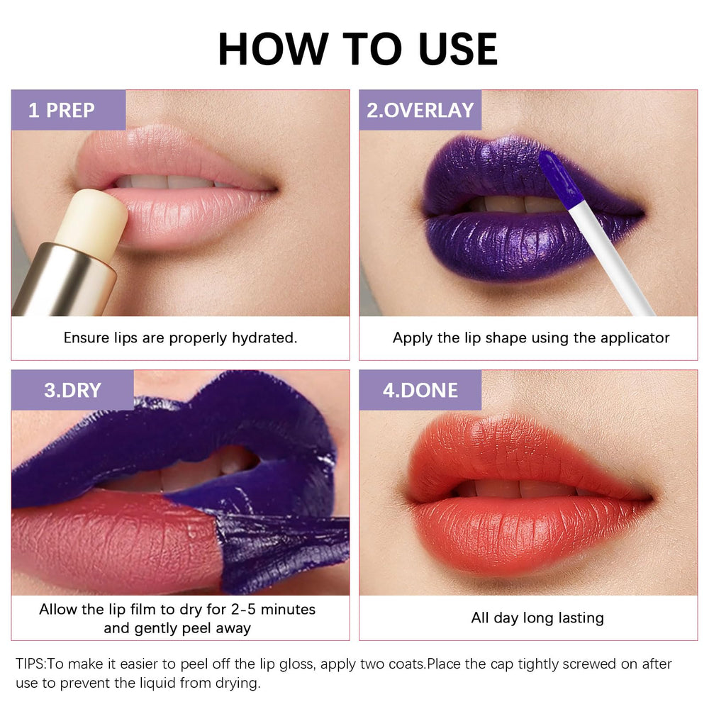 Lashcharm easy peel-off lip tint delivers seamless coverage.