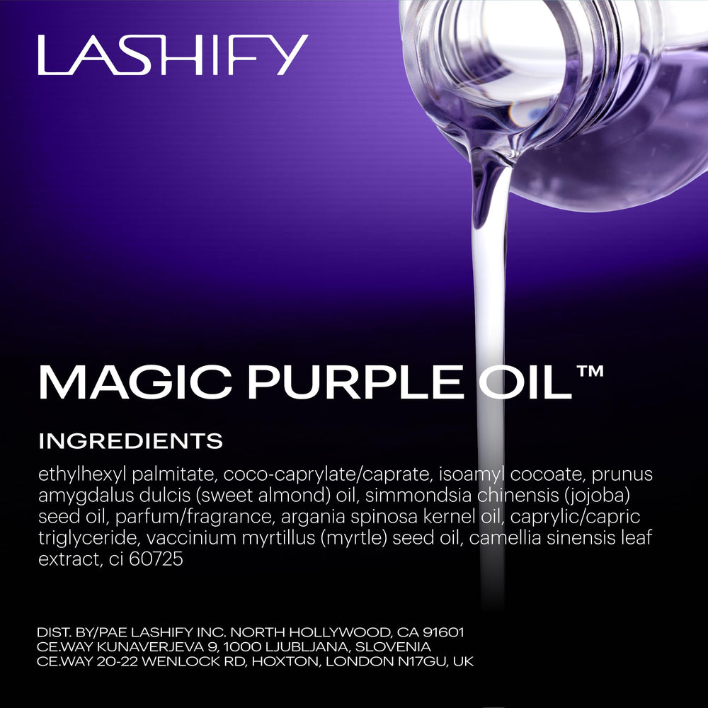 Lashify Magic Purple Oil fragrance highlights its clean, sophisticated aroma.