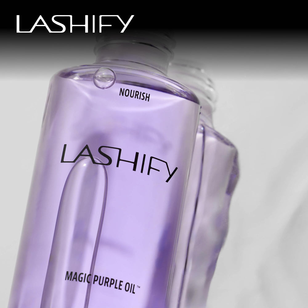 Lashify Magic Purple Oil ingredients emphasize vegan, cruelty-free formula.