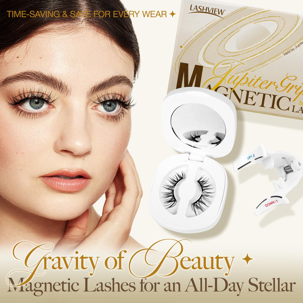LASHVIEW natural look magnetic lashes blending with everyday lashes
