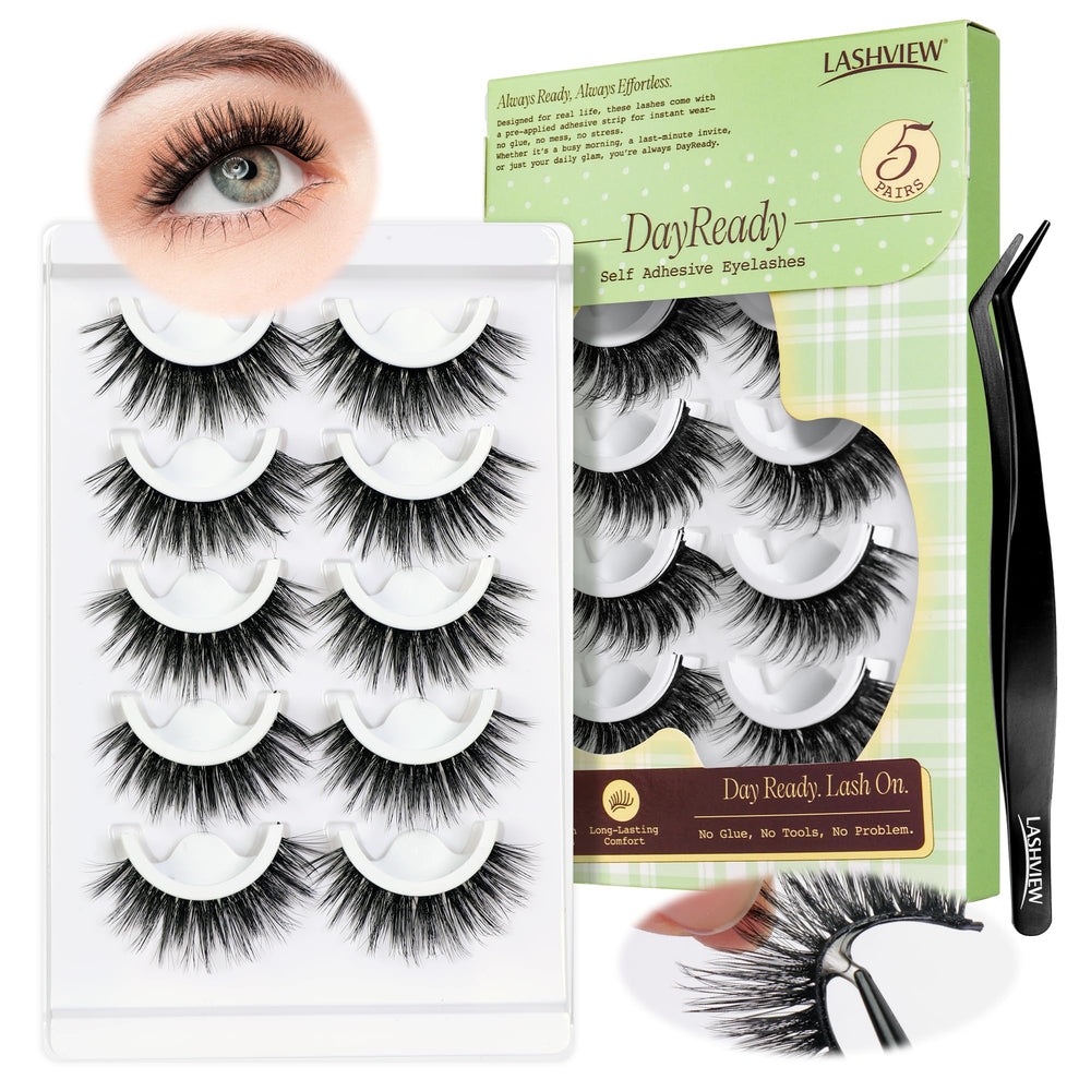 LASHVIEW self-adhesive eyelashes natural-looking and ready to wear